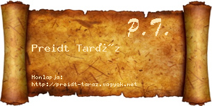 Preidt Taráz névjegykártya